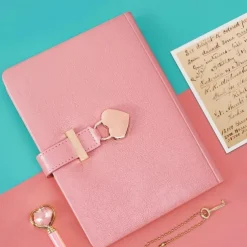 B6 Heart Lock Journal - Cute Heart-Shaped Lock, Perfect Festival Gift for Writing and Journaling