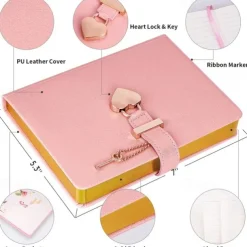 B6 Heart Lock Journal - Cute Heart-Shaped Lock, Perfect Festival Gift for Writing and Journaling