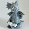 Baby Dragon Reading Book Statue Dragon Sculpture Garden Statue Sculptures for Outdoor Garden Backyard Porch Decoration
