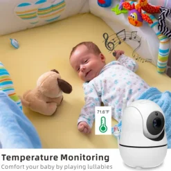 Baby Monitor - 3.5 Screen Video Baby Monitor with Camera and Audio - Remote Pan-Tilt-Zoom Night Vision VOX Mode Temperature Monitoring Lullabies 2-Way Talk 960ft Range