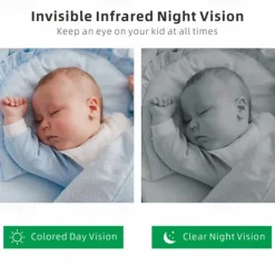 Baby Monitor - 3.5 Screen Video Baby Monitor with Camera and Audio - Remote Pan-Tilt-Zoom Night Vision VOX Mode Temperature Monitoring Lullabies 2-Way Talk 960ft Range