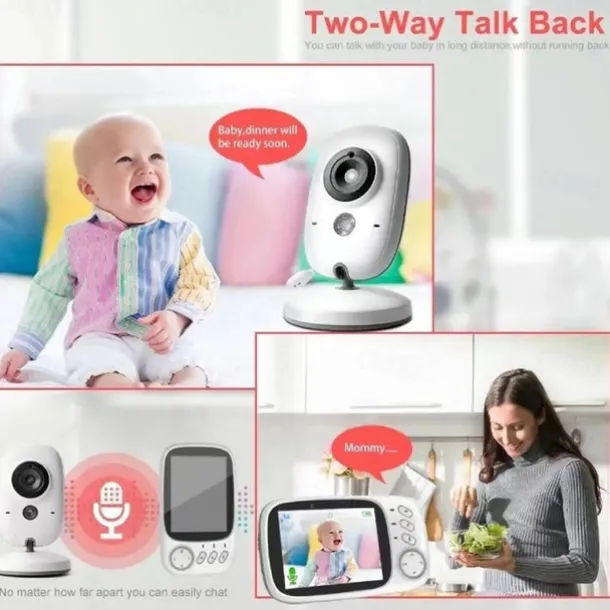 Baby Monitor with Camera Video 2.4 GHz HD Wireless Baby Monitor Lullabies 2 Way Talkback System Baby Monitor