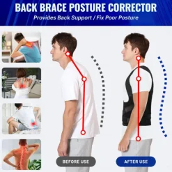 Back Brace Posture Corrector for Men Women Adjustable Full Back Support, Shoulder Straightener, Upper Lower Back Pain Relief - Scoliosis, Hunchback, Hump, Thoracic, Spine Corrector