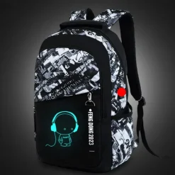 Backpacks School Backpack Set with Sling Bag Boys Backpacks for School Backpack with USB Charger Reflective Waterproof Backpack Back to School Gift