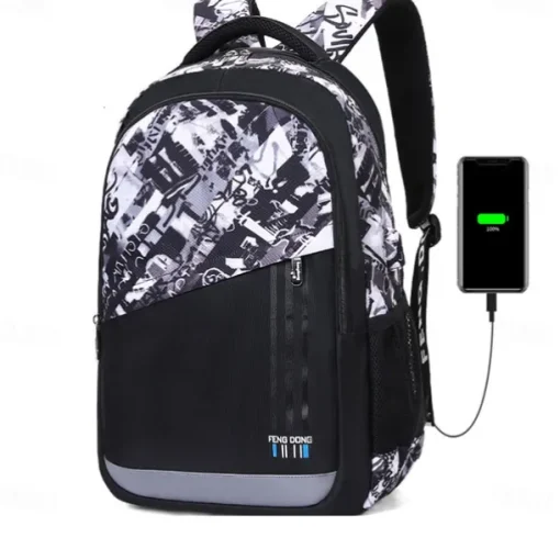 Backpacks School Backpack Set with Sling Bag Boys Backpacks for School Backpack with USB Charger Reflective Waterproof Backpack Back to School Gift