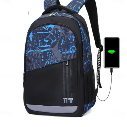 Backpacks School Backpack Set with Sling Bag Boys Backpacks for School Backpack with USB Charger Reflective Waterproof Backpack Back to School Gift
