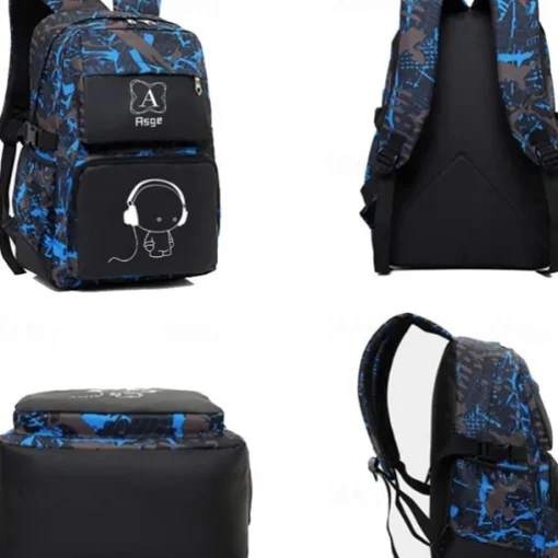 Backpacks School Backpack Set with Sling Bag Boys Backpacks for School Backpack with USB Charger Reflective Waterproof Backpack Back to School Gift