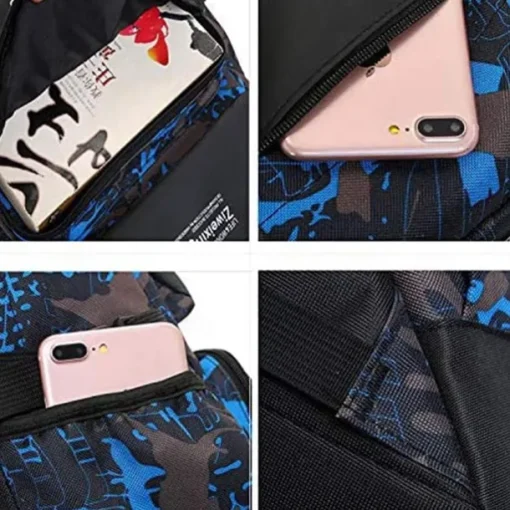 Backpacks School Backpack Set with Sling Bag Boys Backpacks for School Backpack with USB Charger Reflective Waterproof Backpack Back to School Gift
