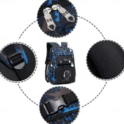 Backpacks School Backpack Set with Sling Bag Boys Backpacks for School Backpack with USB Charger Reflective Waterproof Backpack Back to School Gift