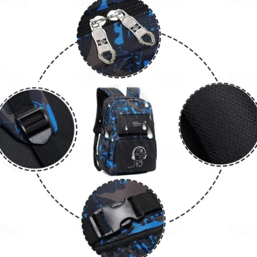 Backpacks School Backpack Set with Sling Bag Boys Backpacks for School Backpack with USB Charger Reflective Waterproof Backpack Back to School Gift