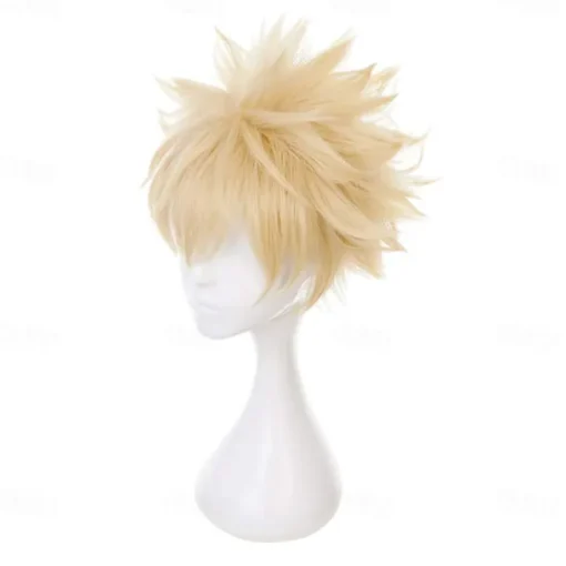 Bakugou Wig Deku Wig Toga Wig Uraraka Cosplay Wig Cosplay Wig Wavy Middle Part Wig Blonde One Color Synthetic Hair Women's Blonde Halloween Wigs