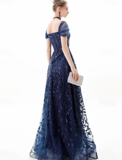 Ball Gown A-Line Quinceanera Dresses Elegant Dress Wedding Wedding Guest Floor Length Short Sleeve Off Shoulder Polyester Backless with Pleats