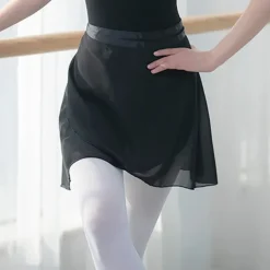 Ballet Activewear Skirts Cinch Cord Pure Color Women's Performance Training High Chiffon