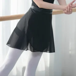 Ballet Activewear Skirts Cinch Cord Pure Color Women's Performance Training High Chiffon