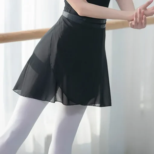 Ballet Activewear Skirts Cinch Cord Pure Color Women's Performance Training High Chiffon