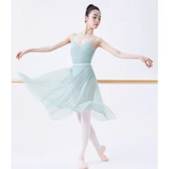 Ballet Skirts Tulle Women's Performance Training Sleeveless High Chinlon