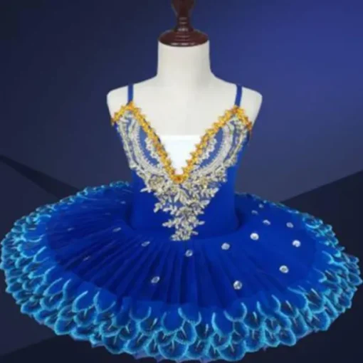 Ballet Tutu Dress Kids' Dancewear Crystal Lace Printing Embroidery Girls' Training Performance Sleeveless High Elastane Lace Tulle