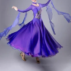 Ballroom Competition Dresses Women National Standard Waltz Dancing Clothes Long Sleeve Party Modern Dance Stage Wear Costumes