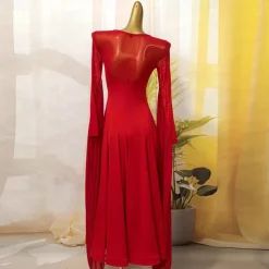 Ballroom Competition Dresses for Women Performance Long Sleeve Modern Dress Party Waltz Dance Costumes