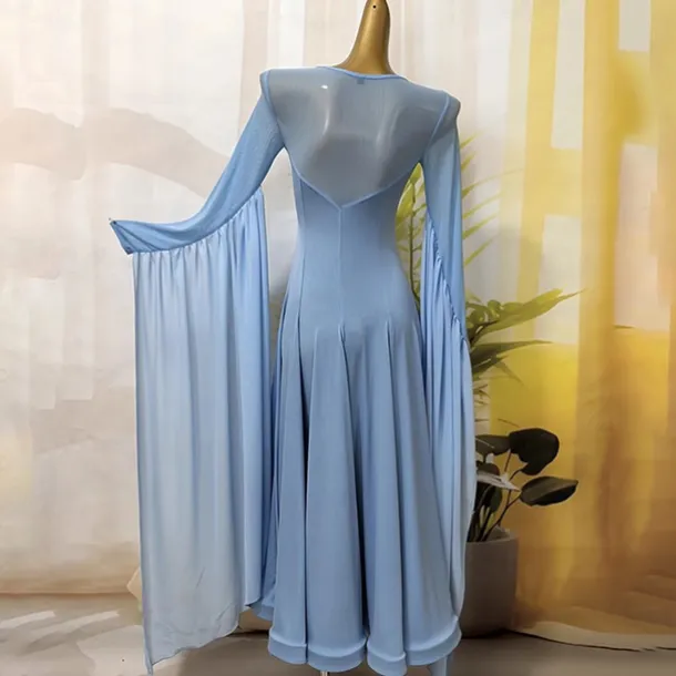 Ballroom Competition Dresses for Women Performance Long Sleeve Modern Dress Party Waltz Dance Costumes