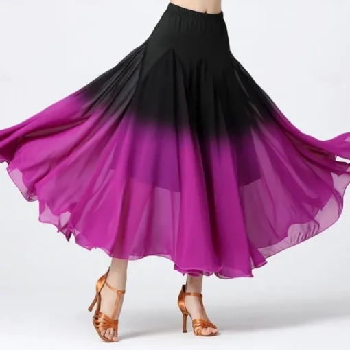 Ballroom Dance Activewear Skirts Ruching Splicing Women's Training Performance High Chiffon Polyester