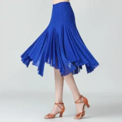 Ballroom Dance Skirts Pure Color Women's Performance Training Daily Wear High Polyester
