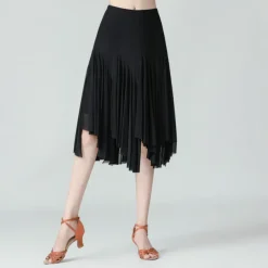 Ballroom Dance Skirts Pure Color Women's Performance Training Daily Wear High Polyester