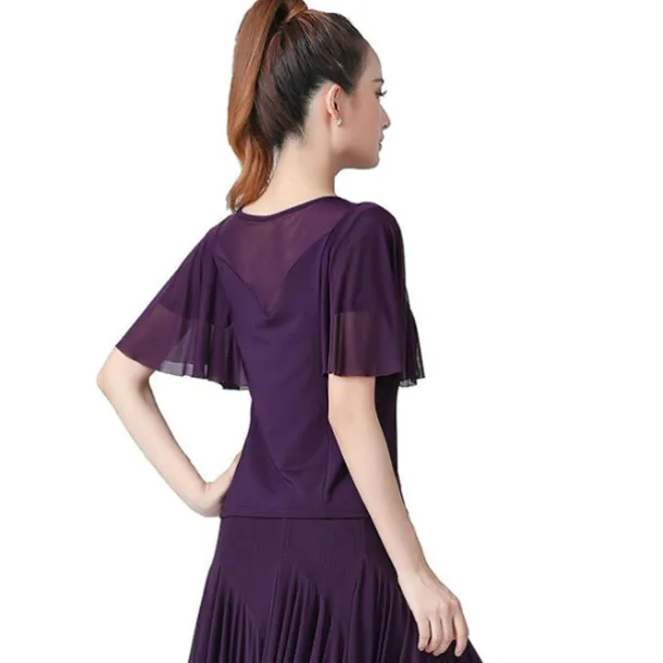 Ballroom Dance Top Split Joint Crystals / Rhinestones Women's Training Performance High Polyester