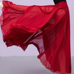 Ballroom Skirts Pure Color Costumes Women's Daily Performance Training Daily Wear Natural Chiffon
