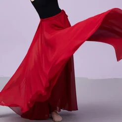 Ballroom Skirts Pure Color Costumes Women's Daily Performance Training Daily Wear Natural Chiffon