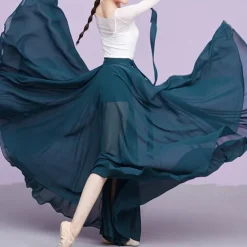 Ballroom Skirts Pure Color Costumes Women's Daily Performance Training Daily Wear Natural Chiffon