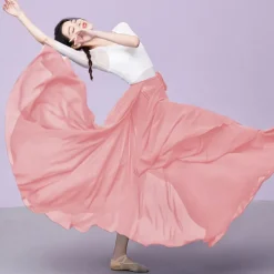 Ballroom Skirts Pure Color Costumes Women's Daily Performance Training Daily Wear Natural Chiffon