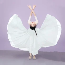 Ballroom Skirts Pure Color Costumes Women's Daily Performance Training Daily Wear Natural Chiffon