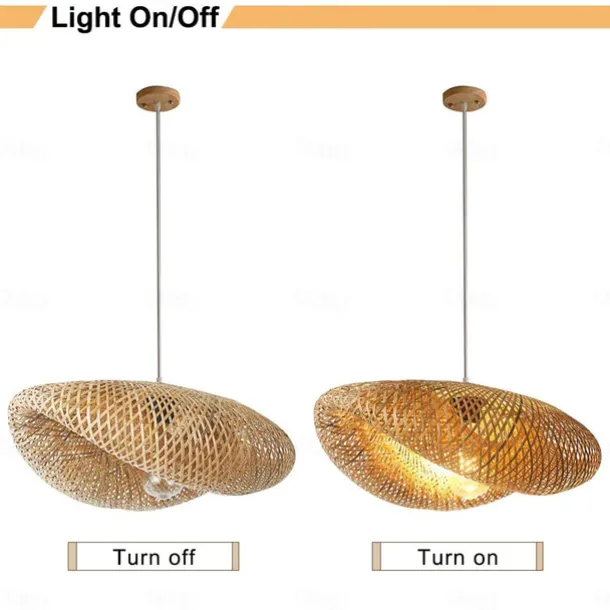 Bamboo Chandelier Retro Japanese Idyllic Style E26/E27 Chandelier Ceiling Lighting is Applicable to Living Room Bedroom Restaurant Cafe Bar Restaurant Club