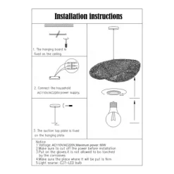 Bamboo Chandelier Retro Japanese Idyllic Style E26/E27 Chandelier Ceiling Lighting is Applicable to Living Room Bedroom Restaurant Cafe Bar Restaurant Club