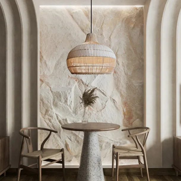 Bamboo Chandelier Retro Japanese Idyllic Style E26/E27 Chandelier Ceiling Lighting is Applicable to Living Room Bedroom Restaurant Cafe Bar Restaurant Club110-240V