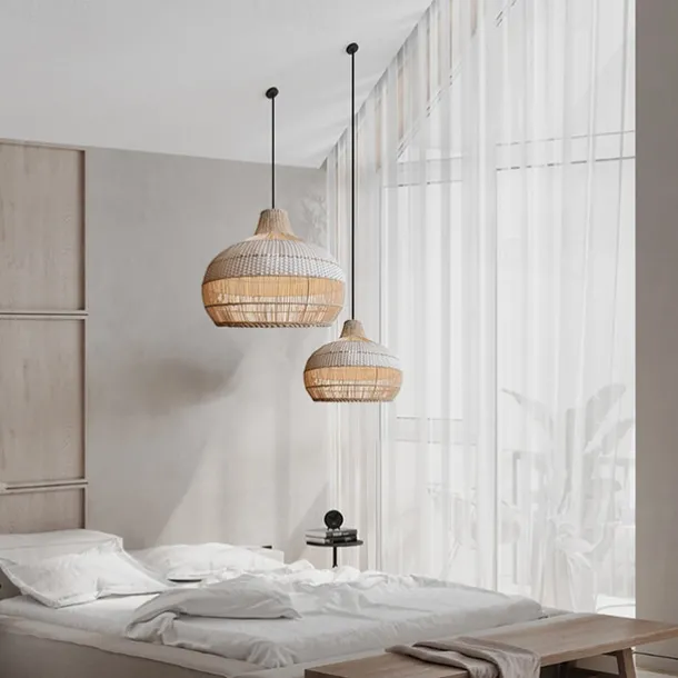 Bamboo Chandelier Retro Japanese Idyllic Style E26/E27 Chandelier Ceiling Lighting is Applicable to Living Room Bedroom Restaurant Cafe Bar Restaurant Club110-240V