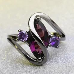 Band Ring Vintage Style Black Brass Rhinestone Eyes Evil Eye Ladies Unusual Unique Design 1pc 5 6 7 8 9 / Women's / Solitaire