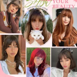 Bangs Hair Clip in Bangs, Fake Bangs Hair Clip French Bangs Hair Clip on Bangs For Women Clip Faux Bangs Fringe With Temples Hairpieces Curved Bangs For Daily Wear