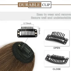 Bangs Hair Clip in Bangs Hair Wispy Bangs Clip on Fringe Bangs for Women Air Bangs Flat Neat Bangs with Temples Hairpieces for Daily Wear