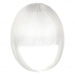 Bangs Hair Clip in Extensions Natural Fringe Bangs Clip-on Front Neat Flat Bang One Piece Long Straight Hairpiece for Women
