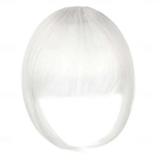 Bangs Hair Clip in Extensions Natural Fringe Bangs Clip-on Front Neat Flat Bang One Piece Long Straight Hairpiece for Women