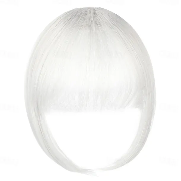 Bangs Hair Clip in Extensions Natural Fringe Bangs Clip-on Front Neat Flat Bang One Piece Long Straight Hairpiece for Women