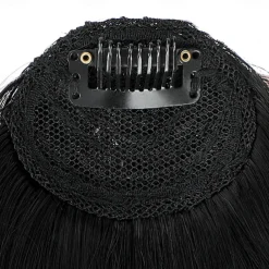 Bangs Hair Clip in Extensions Natural Fringe Bangs Clip-on Front Neat Flat Bang One Piece Long Straight Hairpiece for Women