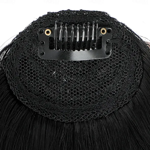 Bangs Hair Clip in Extensions Natural Fringe Bangs Clip-on Front Neat Flat Bang One Piece Long Straight Hairpiece for Women