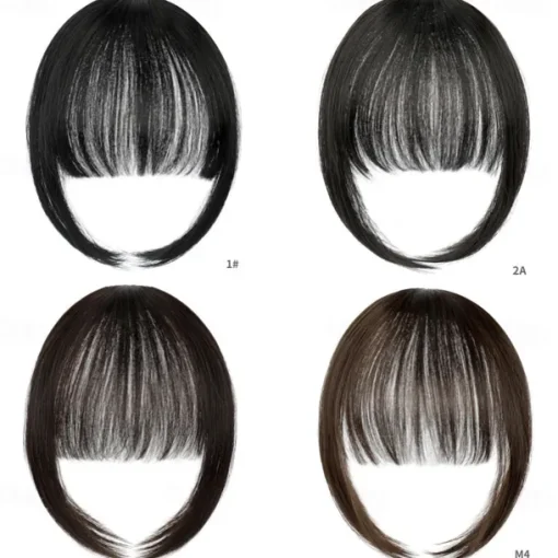 Bangs Hair Clip in Extensions Natural Fringe Bangs Clip-on Front Neat Flat Bang One Piece Long Straight Hairpiece for Women