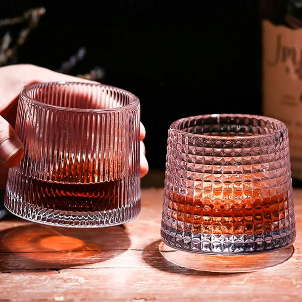 Bar Rotating Whiskey White Wine Gyro Cup Household Beer Red Wine Glass Shaker Tumbler Cup Whiskey Ice Cube Ice Maker
