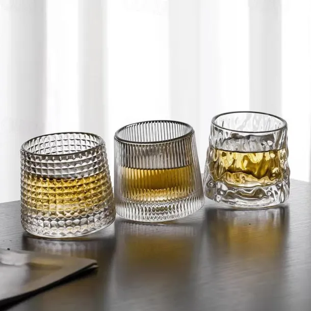 Bar Rotating Whiskey White Wine Gyro Cup Household Beer Red Wine Glass Shaker Tumbler Cup Whiskey Ice Cube Ice Maker