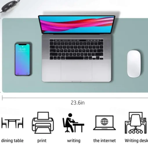 Basic Mouse Pad 35.4*17.7*0.08 inch Non-Slip Waterproof Leather Mousepad for Computers Laptop PC Office Home Gaming