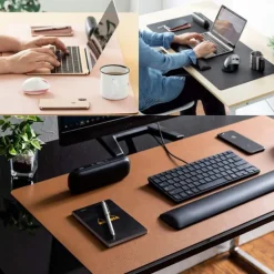 Basic Mouse Pad 35.4*17.7*0.08 inch Non-Slip Waterproof Leather Mousepad for Computers Laptop PC Office Home Gaming